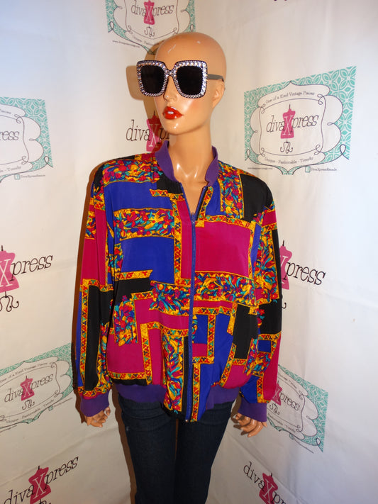 Vintage Teddi Pink/Purple  Bomber Jacket Size M