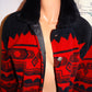 Vintage NILS Red/Black Faux Fur Jacket Size M