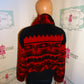 Vintage NILS Red/Black Faux Fur Jacket Size M