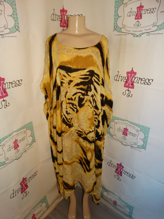 Vintage Tan Lion Sheer CoverUp Size 3x-4x