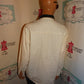 Vintage LOOK NYE Cream Beaded Collar Top Size L