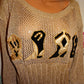 Vintage XES MY Gold Shoe Sweater Size 1x