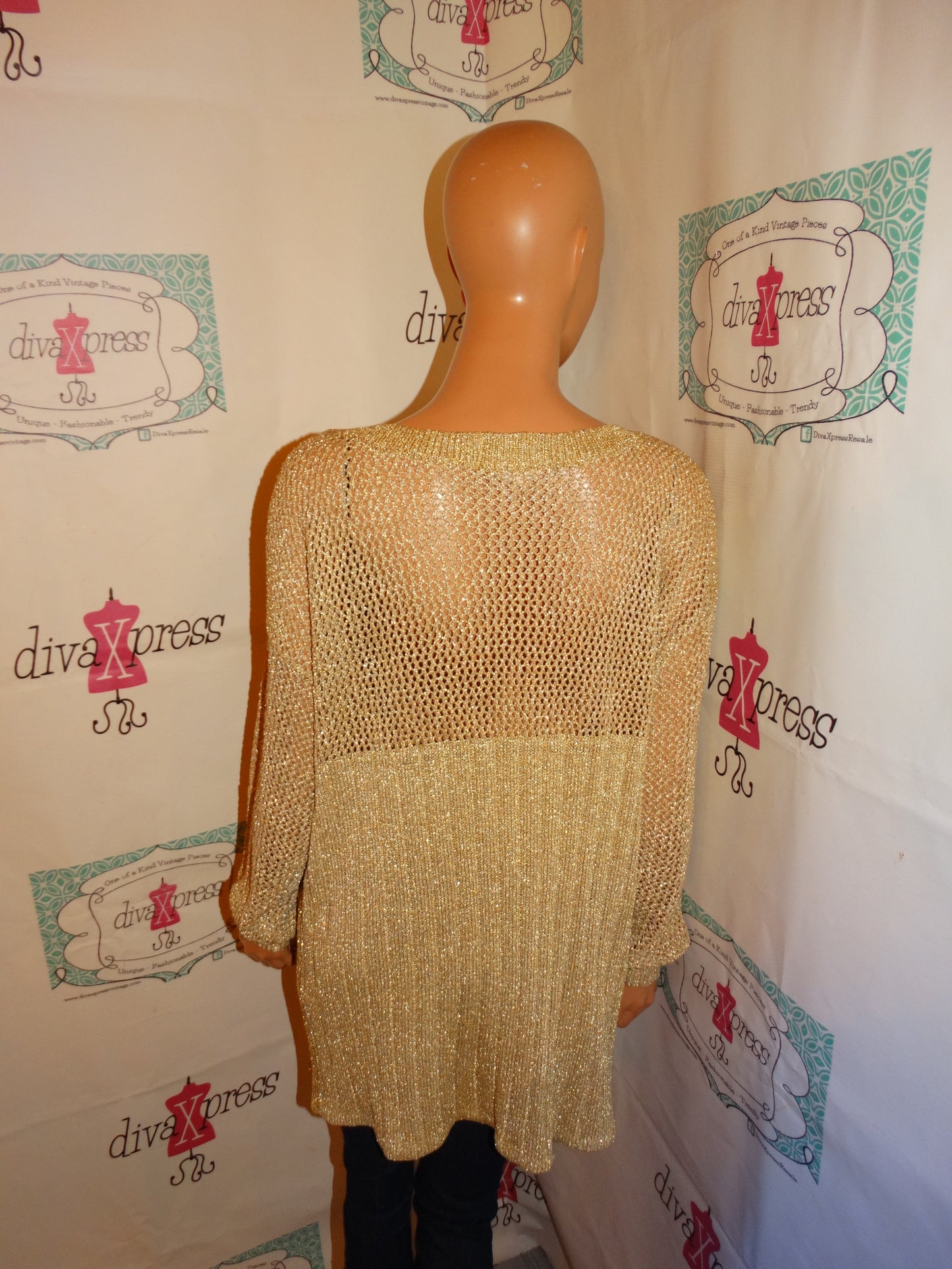 Vintage XES MY Gold Shoe Sweater Size 1x
