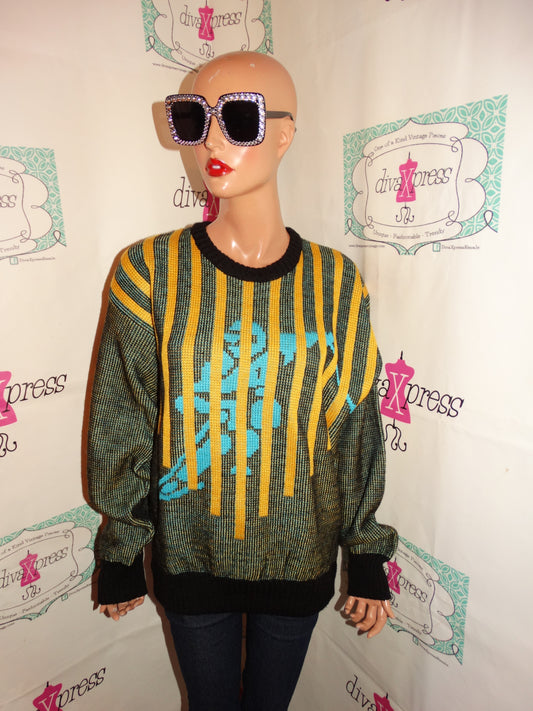Vintage Obermyer Black/Yellow Sweater Size L