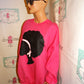 Vintage Pink Afro Head Sweat Shirt Size 3x