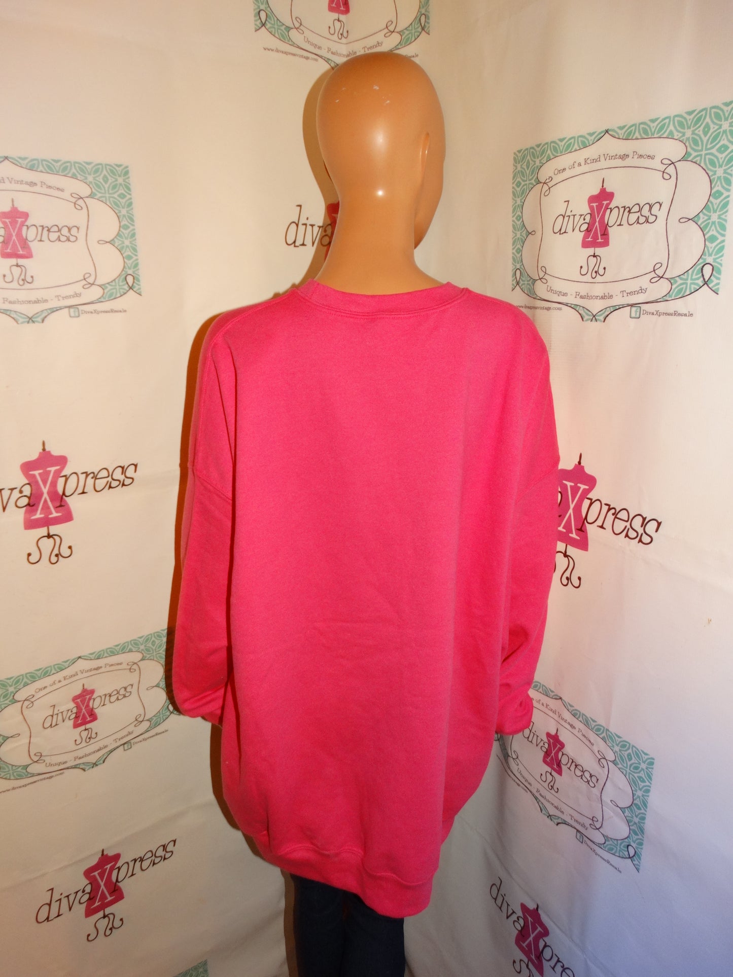 Vintage Pink Afro Head Sweat Shirt Size 3x