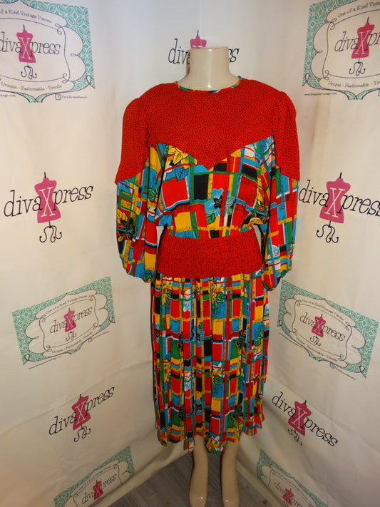 Vintage Plaza South Colorful Dress Size 1x