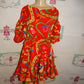 LAtiste Orange Colorful Dress with Tie Size 1x