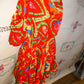 LAtiste Orange Colorful Dress with Tie Size 1x