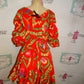 LAtiste Orange Colorful Dress with Tie Size 1x