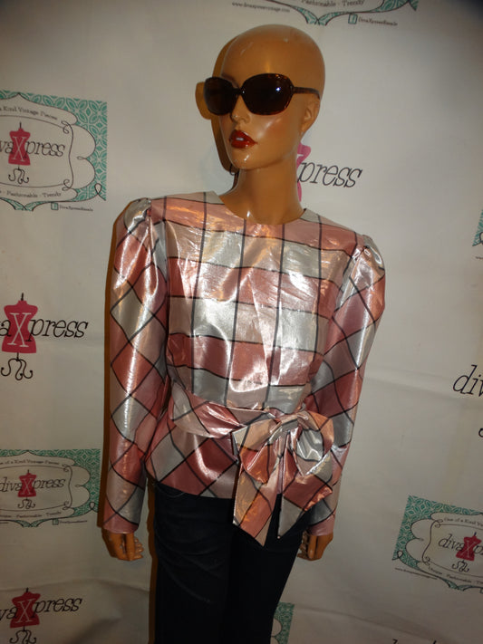 Vintage Prophecy Pink/Gray Top Size M