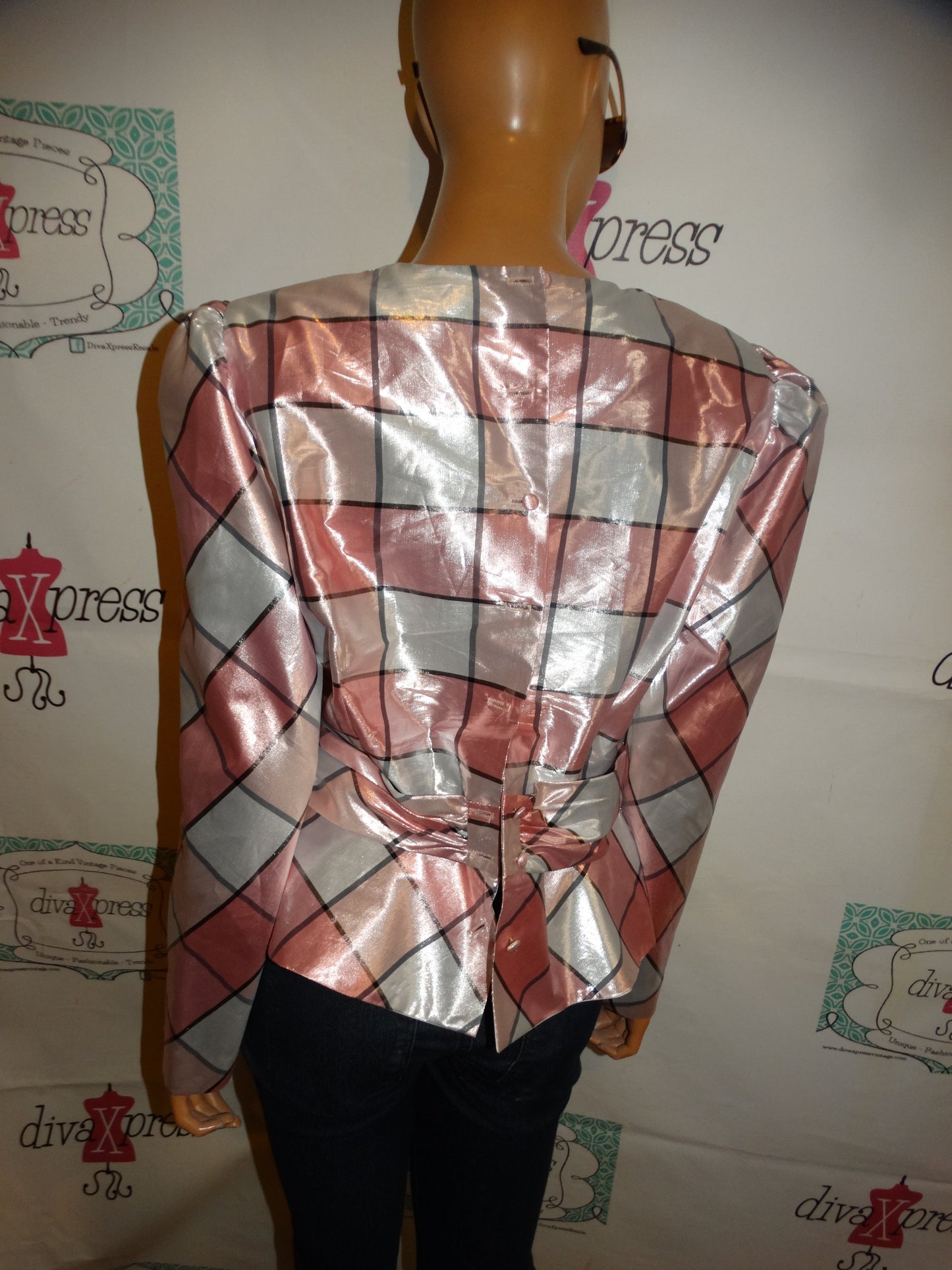 Vintage Prophecy Pink/Gray Top Size M
