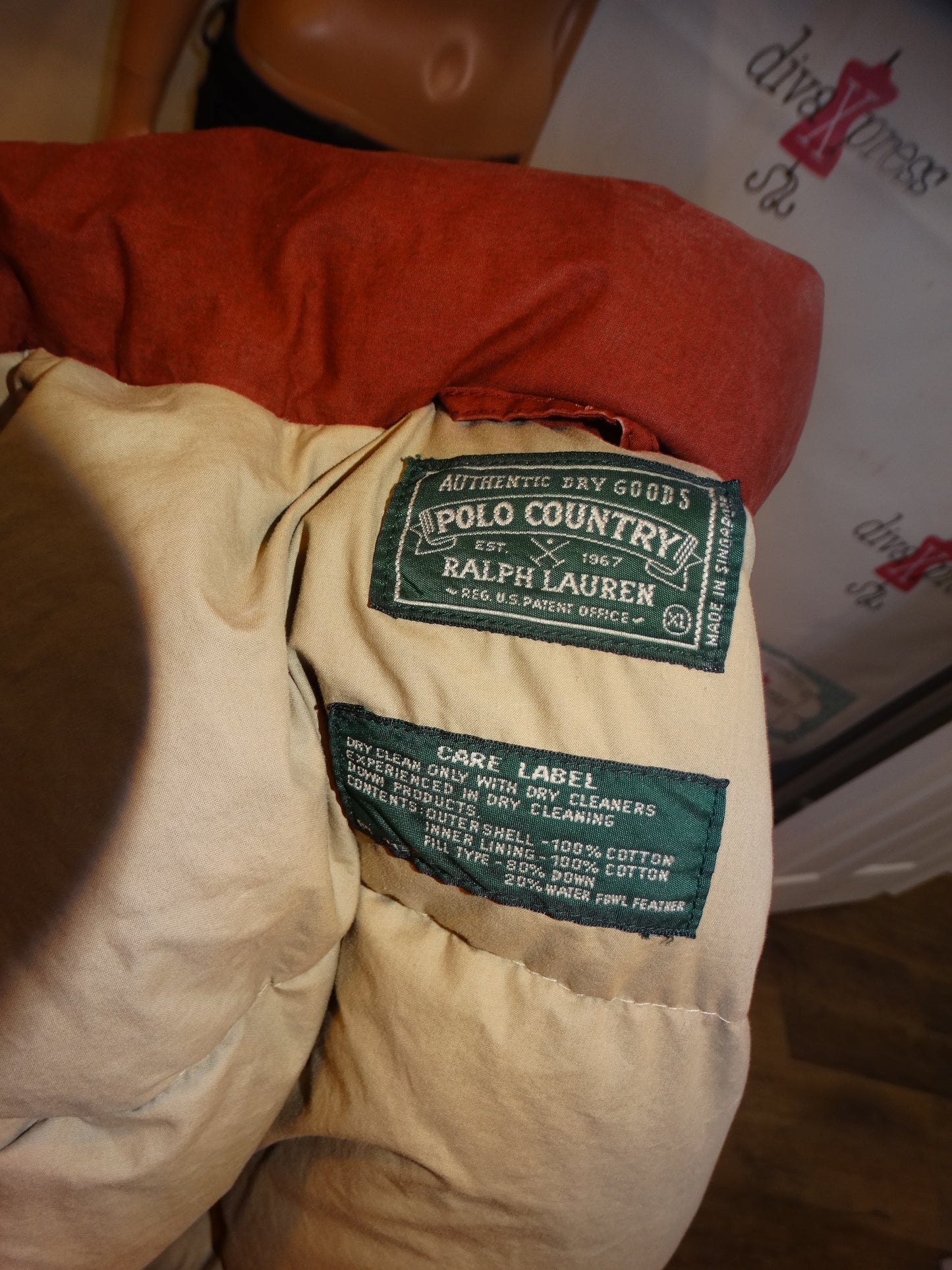 Vintage Polo Country  Ralph Lauren Puff Coat/ Jacket Size L-XL