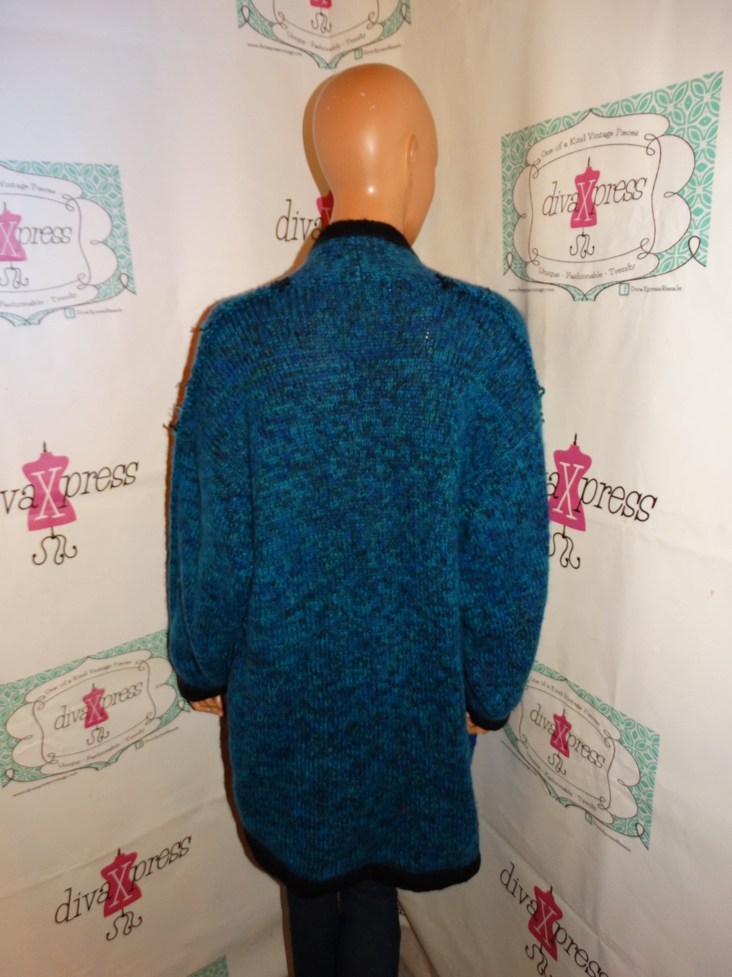 Vintage Tony Lambert Green/Purple Sweater Jacket Size 1x