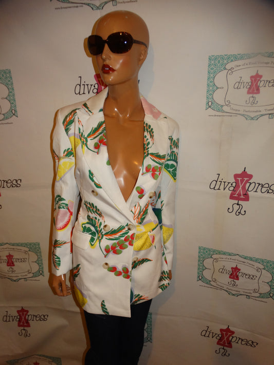 White Fruit Blazer Size M