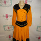 Vintage Koco Mustard Yellow/Black Two Piece Dress Size M