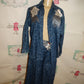 Vintage Blue Jean Beaded 2 Piece Dress Set Size L