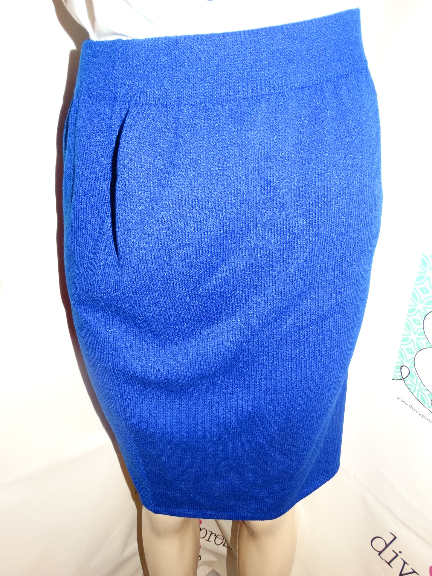 Vintage ST John Blue Sweater Skirt Size M