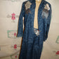 Vintage Blue Jean Beaded 2 Piece Dress Set Size L
