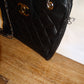 Vintage CC Black Leather Chain Purse