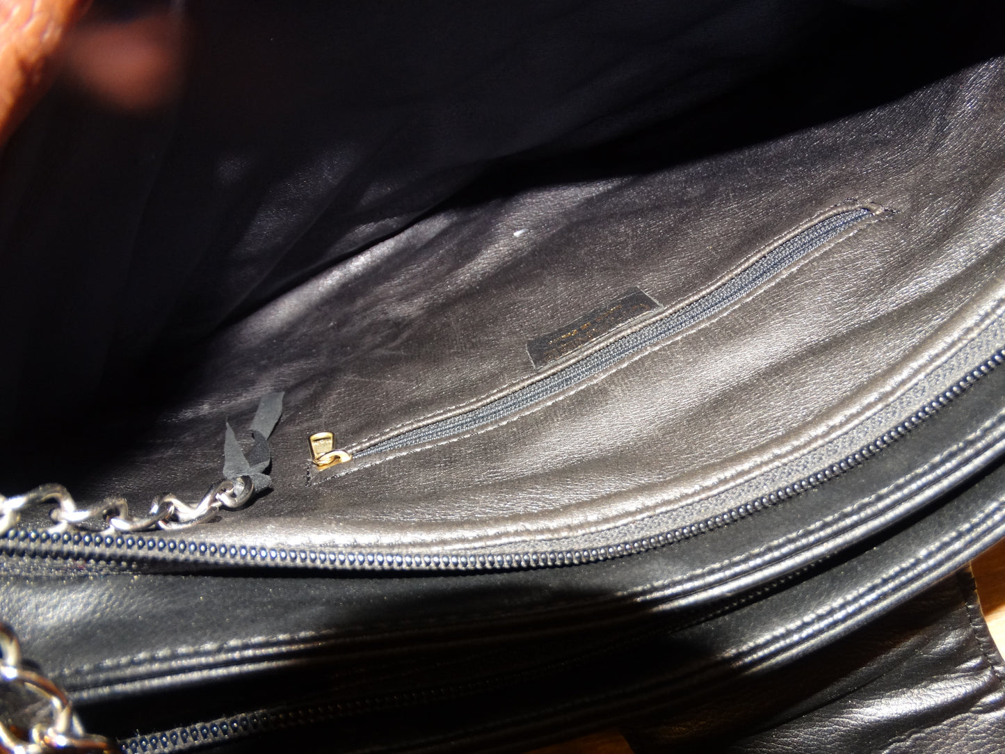 Vintage CC Black Leather Chain Purse