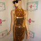Vintage Nite Line Gold Sequins Dress Size S