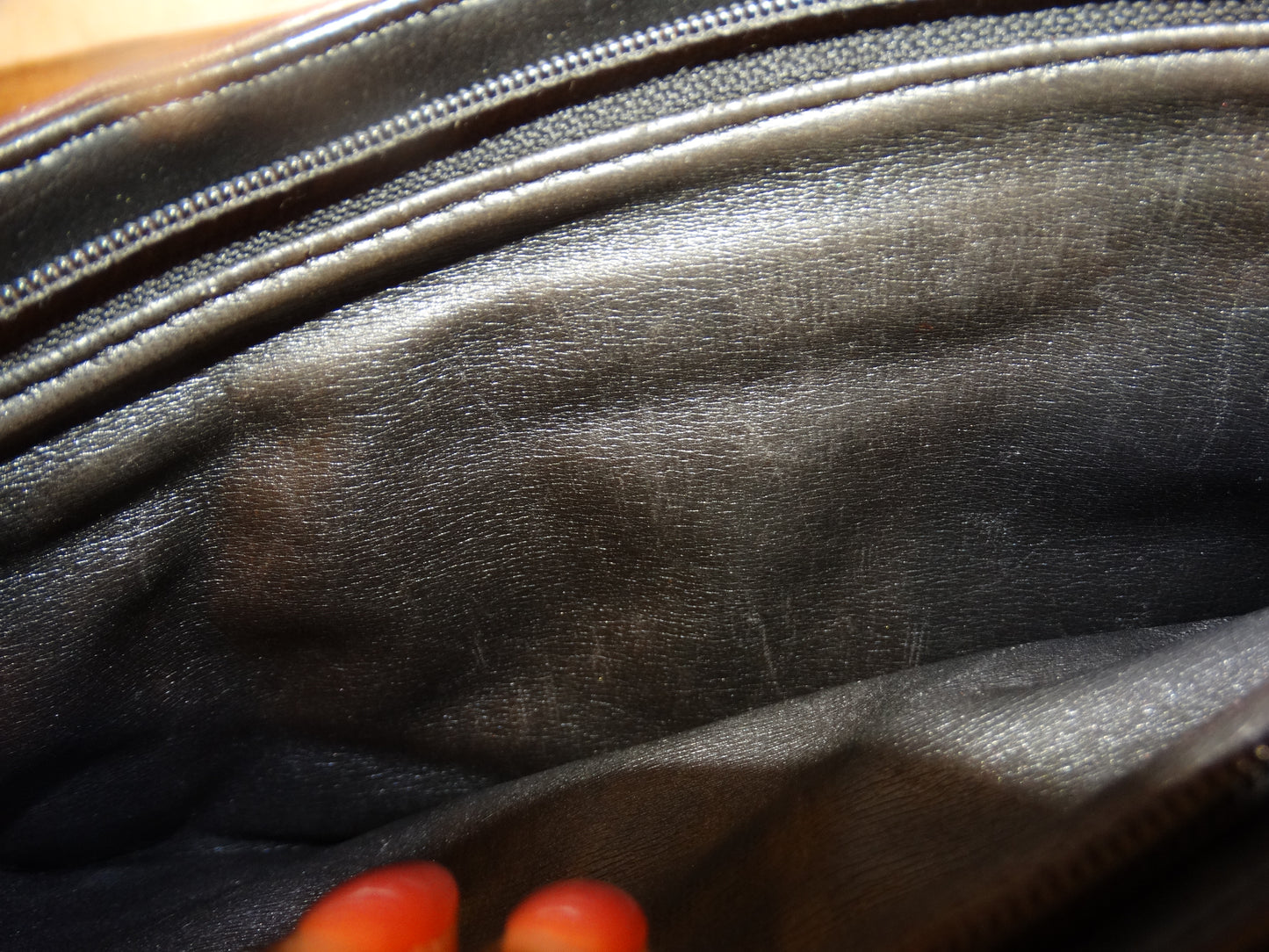 Vintage CC Black Leather Chain Purse