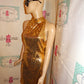 Vintage Nite Line Gold Sequins Dress Size S