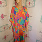 Vintage Pink colorful Long Kimmo Dress Size 2x