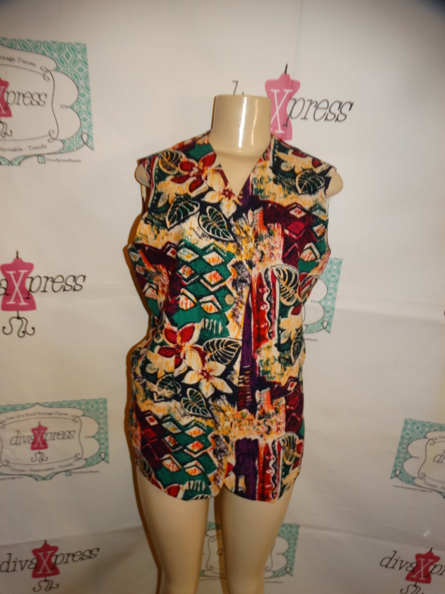 Vintage Baccini Colorful Vest/Top Size M