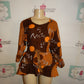Vintage Belma Brown Heavy Peplum Top Size XL