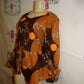 Vintage Belma Brown Heavy Peplum Top Size XL