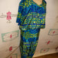 Vintage Glamour Green/Blue 2 Piece Pants Set Size 2x