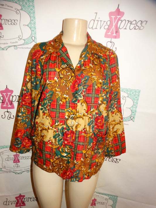Vintage Green/red Chain Top Size M