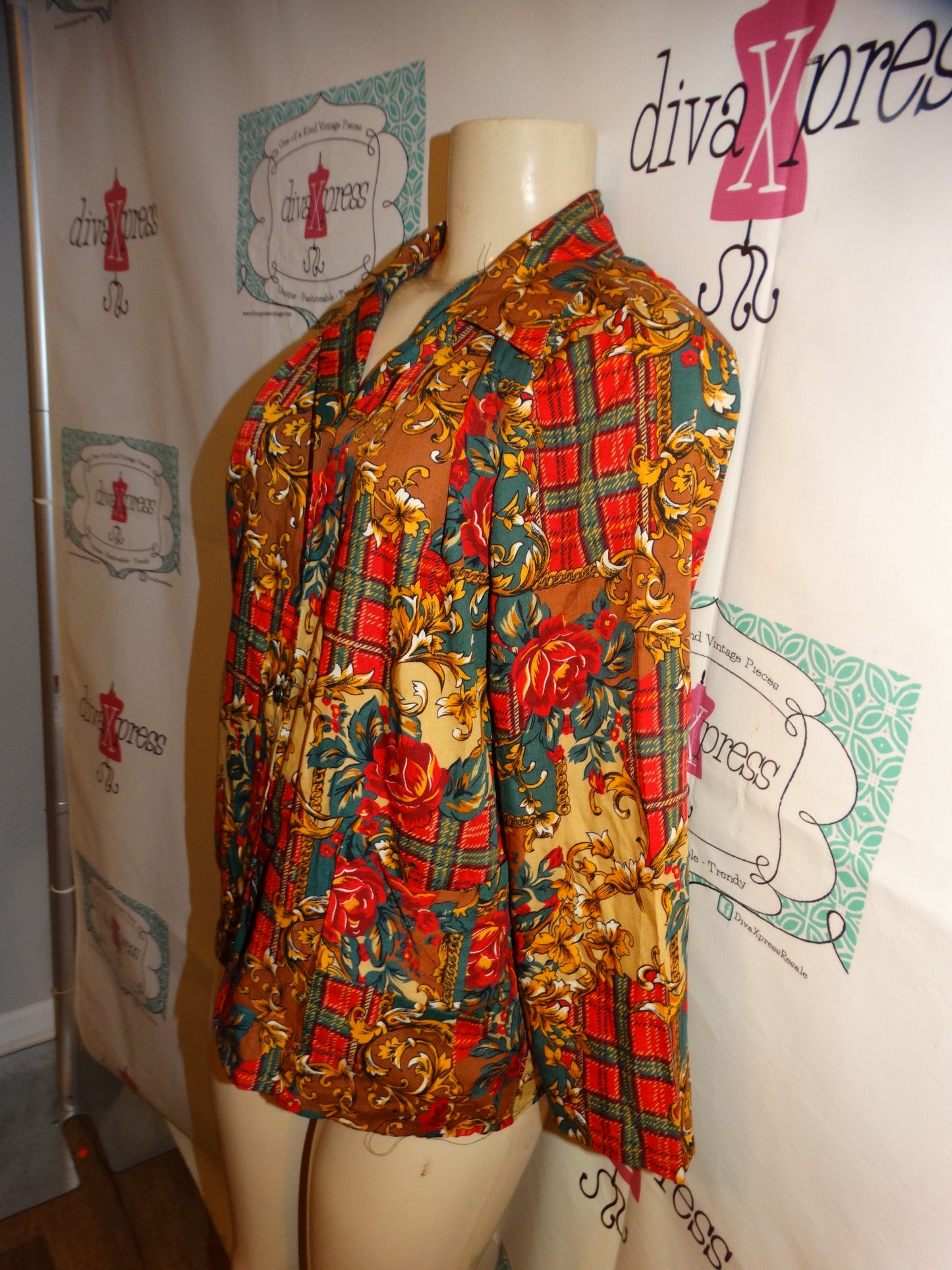 Vintage Green/red Chain Top Size M