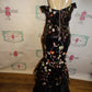 Vintage Black Sequins Dress Size L