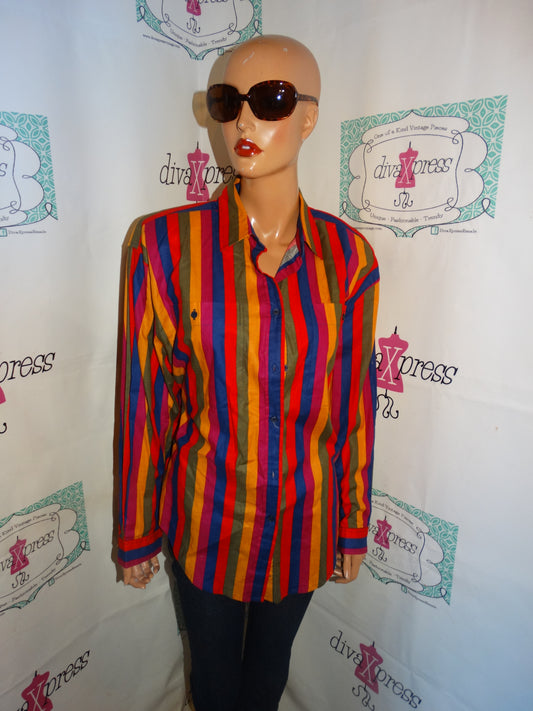 Vintage Witts End Colorful Stipe Top Size L