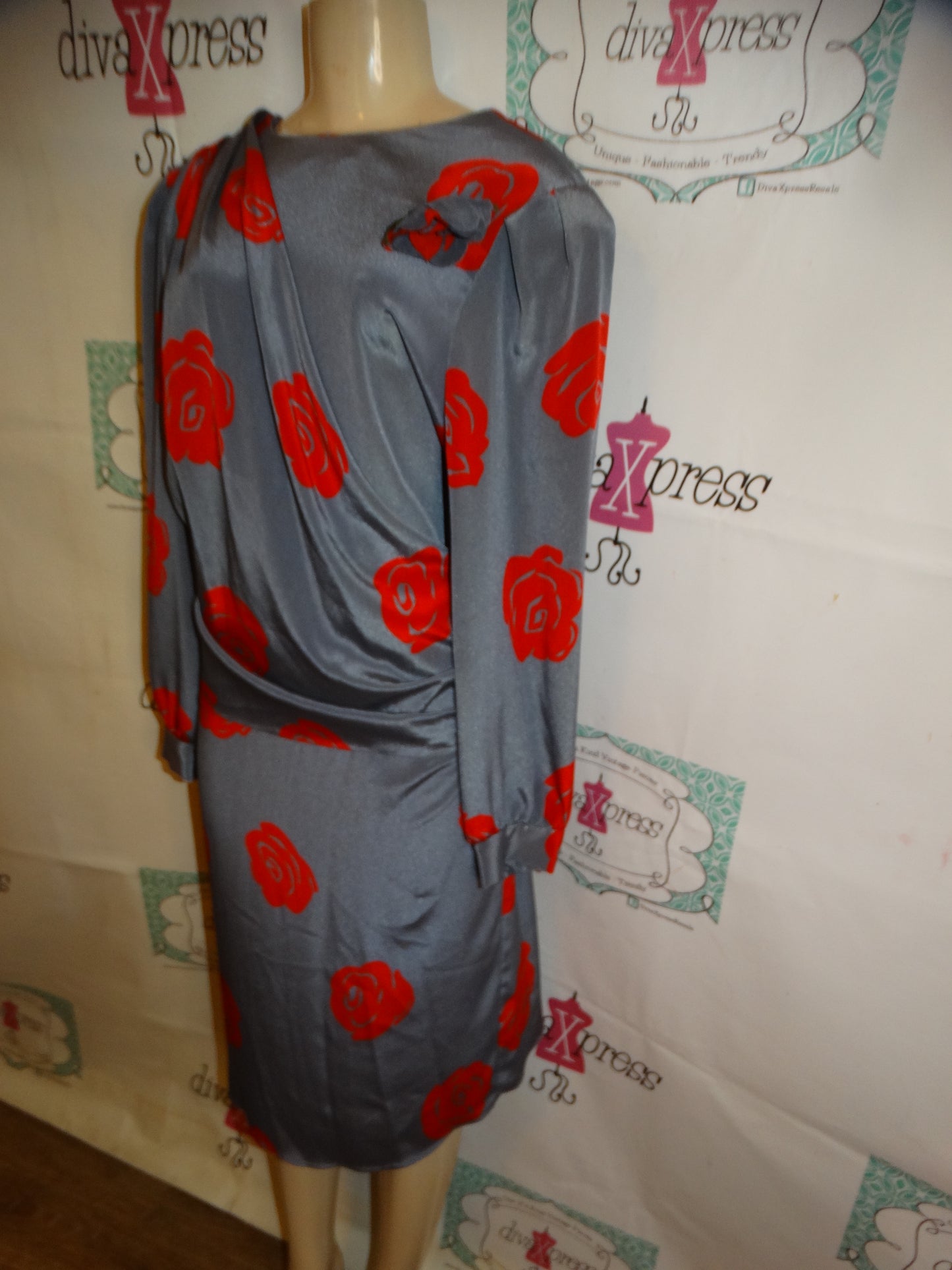 Vintage Geel Gray/Red Dres Size L