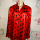 Vintage Joan Leslie Red/Black Polka Dot Top Size 1x