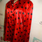 Vintage Joan Leslie Red/Black Polka Dot Top Size 1x