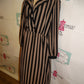 Vintage Tan/Black Stripe Sheer Dress Size L