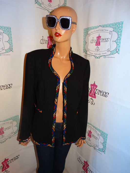 Vintage John Meyer Black Sequins Lined Blazer Size M