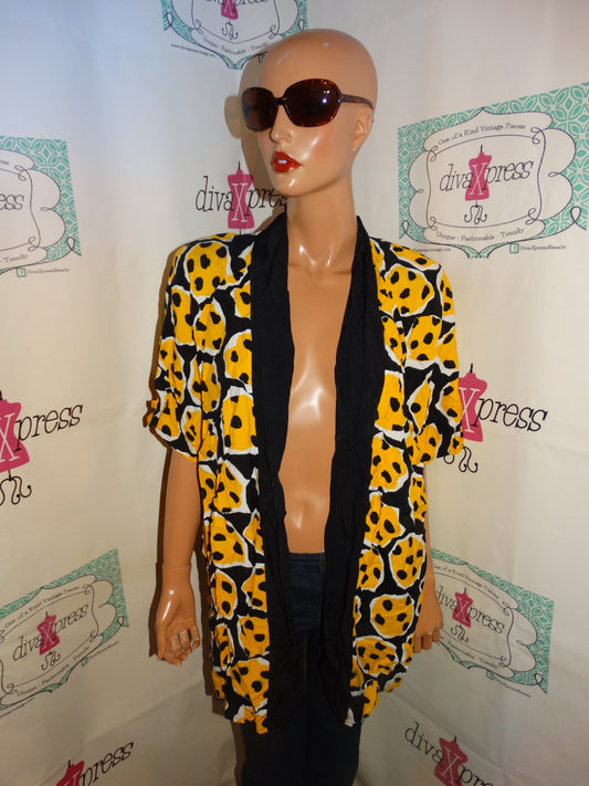 Vintage Mode Sara Black/Yellow Black Throw Size XL