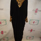 Black Leopard Wrapped Long dress Size XL