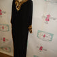 Black Leopard Wrapped Long dress Size XL