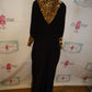 Black Leopard Wrapped Long dress Size XL