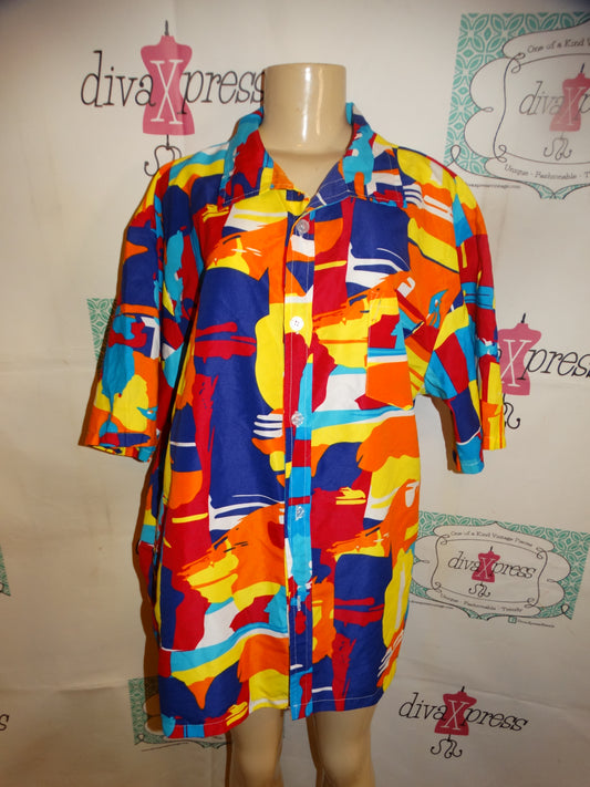 Vintage Taior Pal Love  Colorful Blouse/Top Size 1x