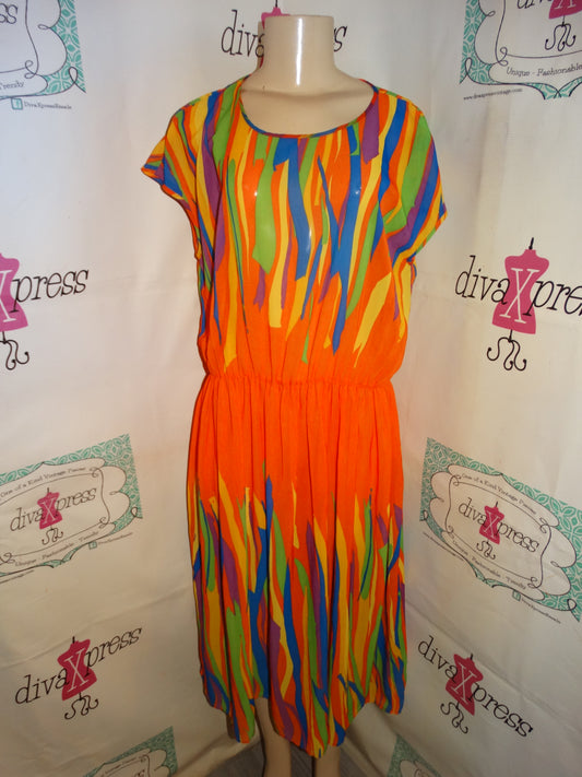 Vintage Jersey T Sheer Colorful Coverup Size XL