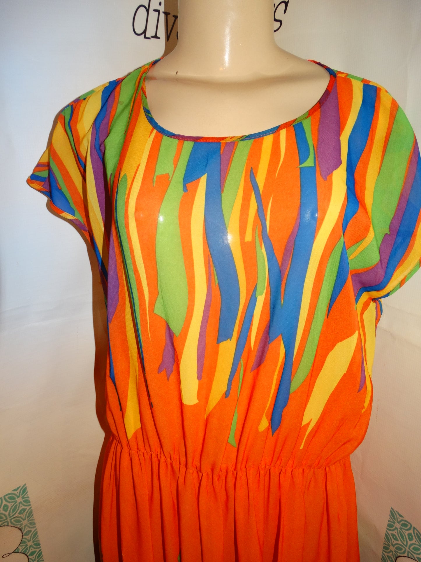 Vintage Jersey T Sheer Colorful Coverup Size XL