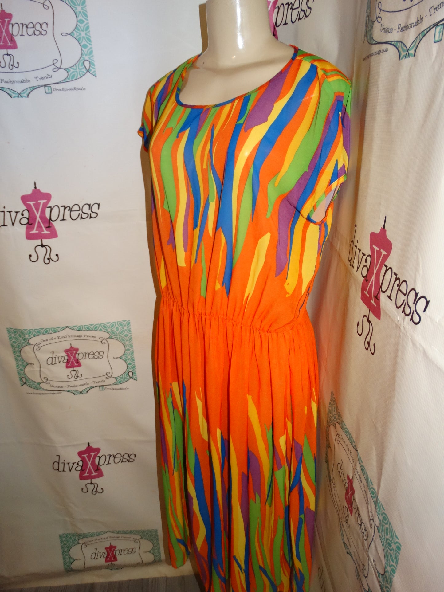 Vintage Jersey T Sheer Colorful Coverup Size XL